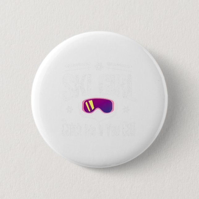 Ski Girl fängt mich, wenn du kannst Button (Vorderseite)