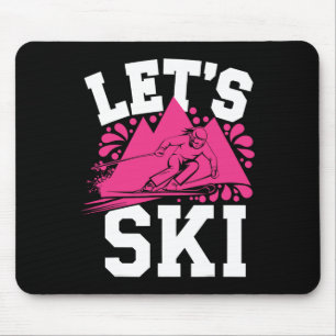 Ski Girl Spaß Wintersport und Schneeabenteuer Mousepad