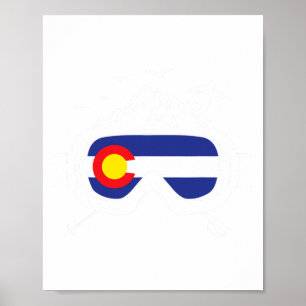 Ski Goggles Colorado Flag Skifahren Souvenir Poster