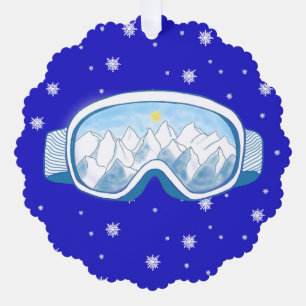 Ski Goggles Snowflake Tanz Ornament Karte