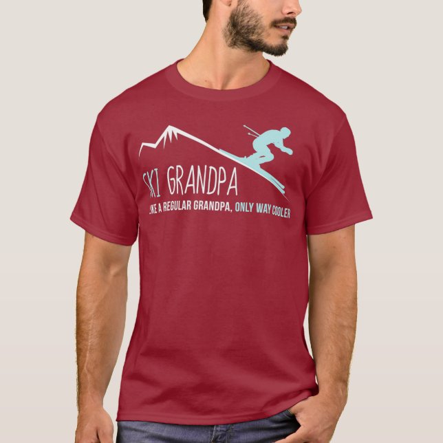 Ski Grandpa Funny Niedlicher Winter Skipass Gesche T-Shirt (Vorderseite)