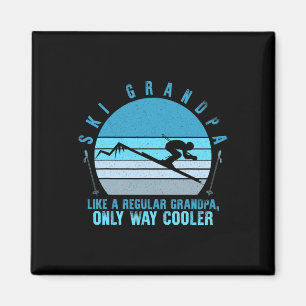 Ski Grandpa Skier Skipass Bellinzona Magnet