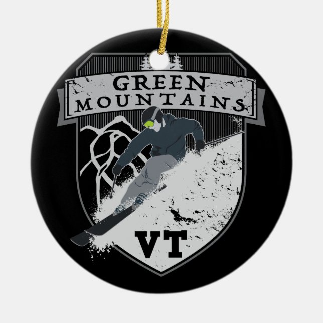 Ski-grüne Berge, VT Keramik Ornament (Vorne)