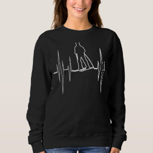 Ski Herzschlag für Skifahrer Männer Mama Vater Sweatshirt