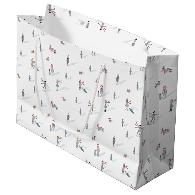 Ski Holiday Geschenktasche Große Geschenktüte (Vorderseite Schrägansicht)