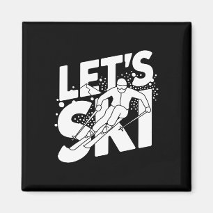 Ski-Humor-Design Skifahren Lustiger Skifahrer Magnet