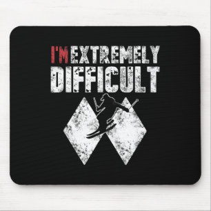 Ski Ich bin extrem schwierig lustiger Skifahrer Mä Mousepad