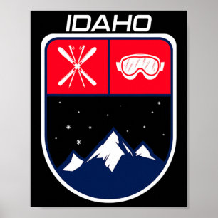 Ski Idaho Berg Skifahren Trail Skifahrer Brille St Poster