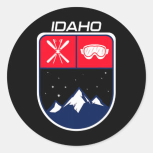 Ski Idaho Berg Skifahren Trail Skifahrer Brille St Runder Aufkleber