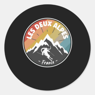 Ski in Frankreich Les Deux Alpes Runder Aufkleber