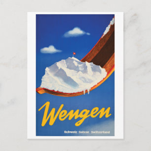 Ski in Wengen, Schweiz Postkarte
