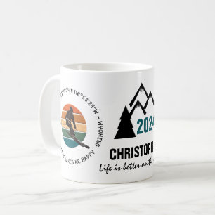 Ski Jackson Hole, Wyoming - Man Skier, Schwarzer T Kaffeetasse