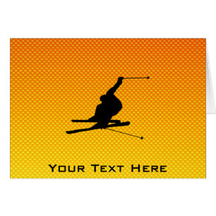 Ski jaune-orange de neige