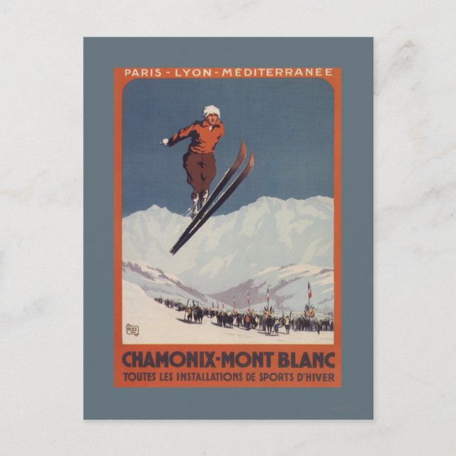 Ski Jump - PLM olympisches Promo Poster Postkarte (Vorderseite)