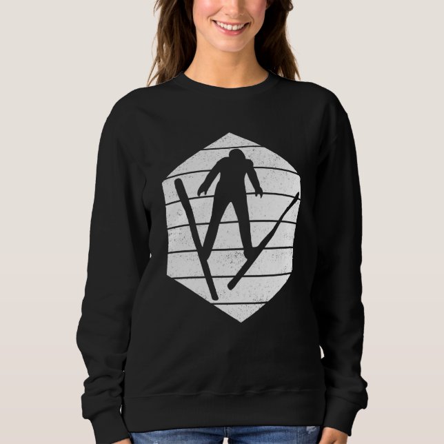 Ski jumping retro ski flying winter sports ski jum sweatshirt (Vorderseite)