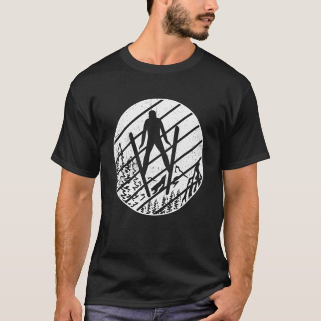 Ski jumping retro ski flying winter sports ski jum T-Shirt (Vorderseite)
