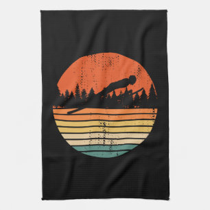 Ski Jumping Retro Ski Jumper Geschenk Geschirrtuch