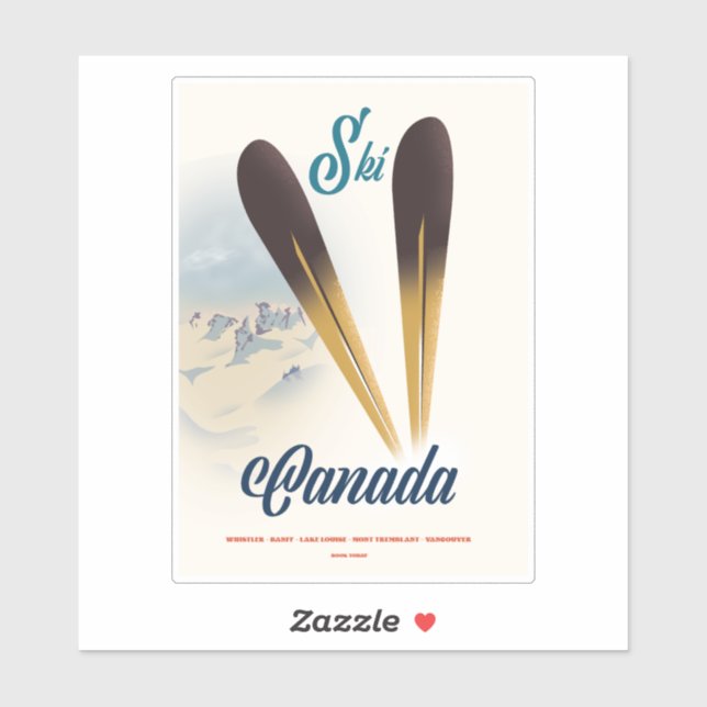 Ski Kanada Aufkleber (Blatt)