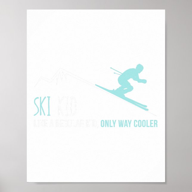 Ski Kid Funny Niedliches Winterskigebiet Geschenk Poster (Vorne)