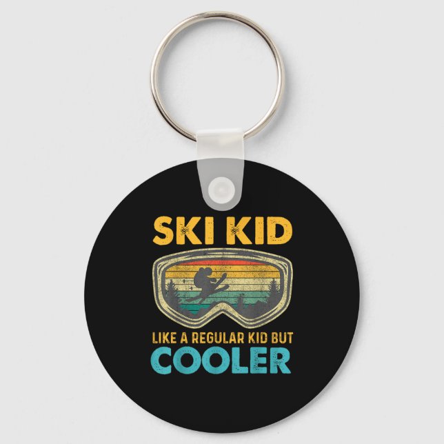 Ski Kid Like A Regular Kid But Cooler Skiing Lover Schlüsselanhänger (Vorderseite)