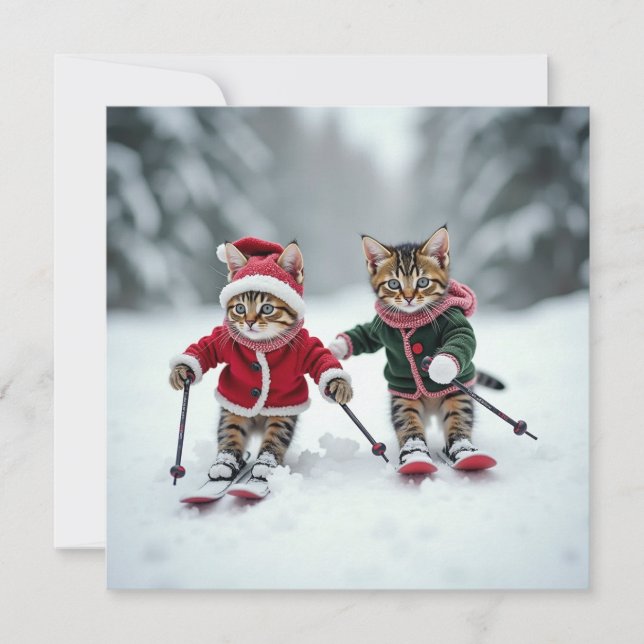 ski kitty catmas karte (Vorderseite)