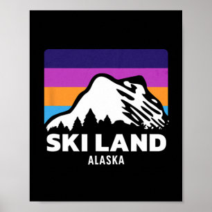 Ski Land Fairbanks Alaska Skifahren Snowboarden Fa Poster