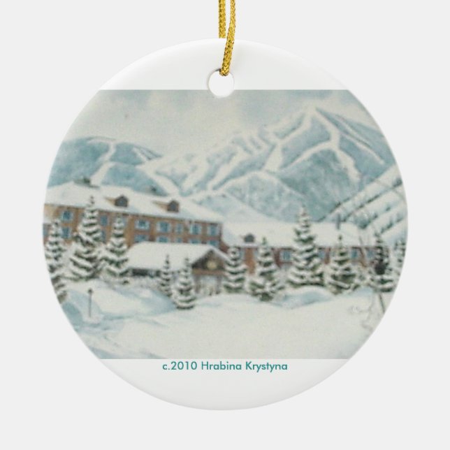 SKI-LAND-VERZIERUNG KERAMIKORNAMENT (Vorne)