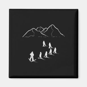 Ski-Lehrer Skifahren Backcountry-Skifahrer Telemar Magnet