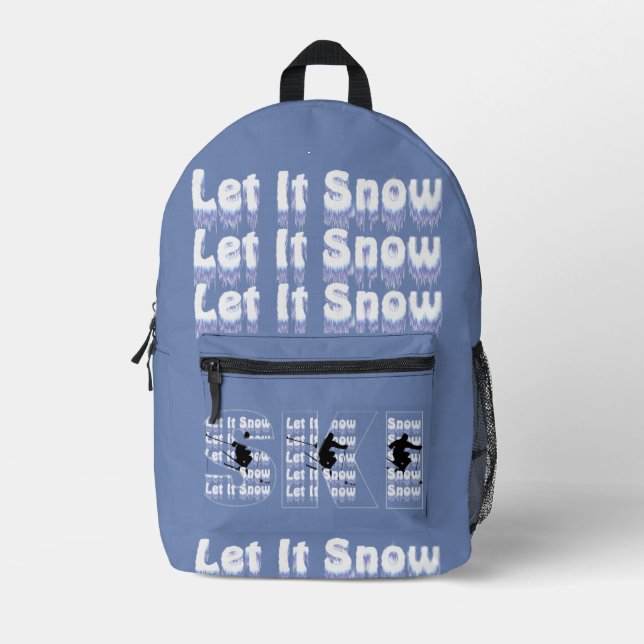 Ski Let It Snow Rucksack (Vorderseite)
