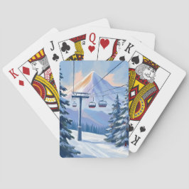 Ski Lift | Berg Winter Aquarell Skifahren Spielkarten