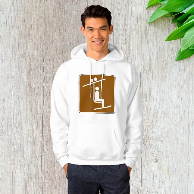 Ski Lift Symbol Rustic Winter Sports Icon Hoodie (Von Creator hochgeladen)