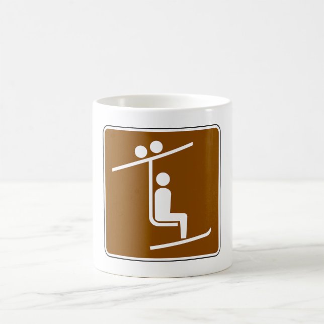 Ski Lift Symbol Rustic Winter Sports Icon Kaffeetasse (Von Creator hochgeladen)