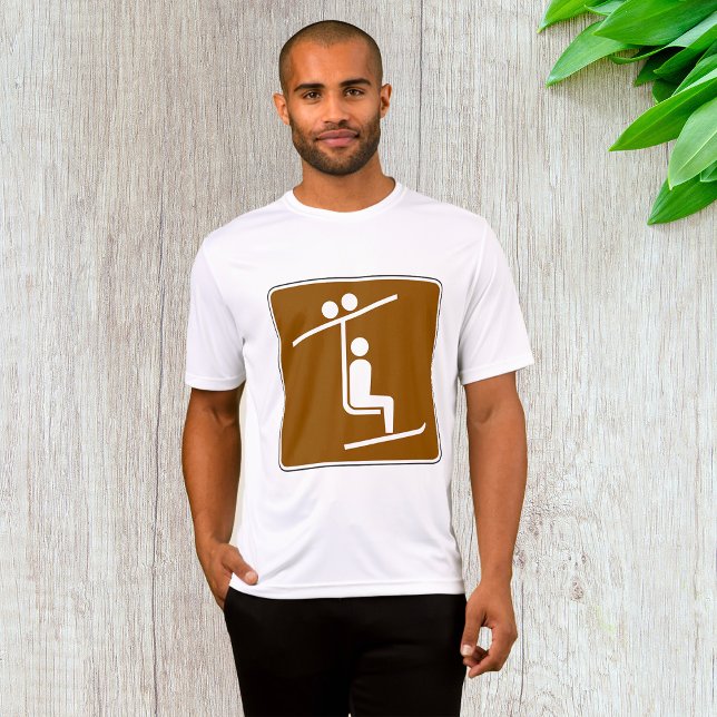 Ski Lift Symbol Rustic Winter Sports Icon T-Shirt (Von Creator hochgeladen)