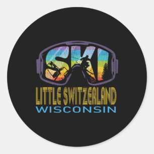 Ski Little Switzerland Wisconsin Skiferien  Runder Aufkleber