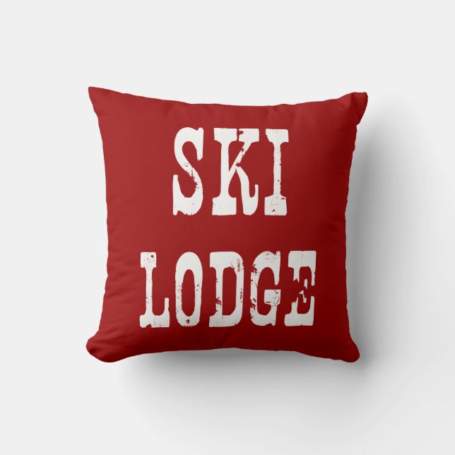 Ski Lodge Red Kissen (Vorderseite)