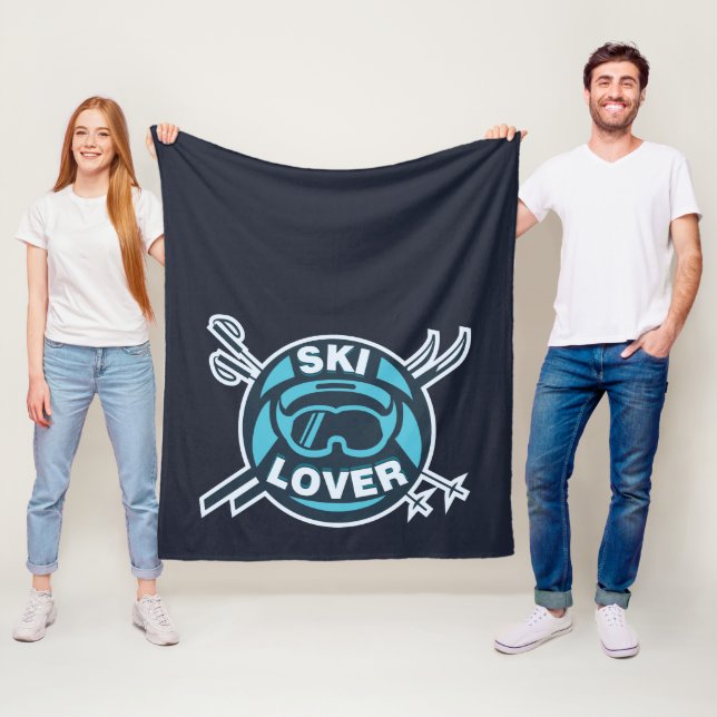 Ski Lover Winter Snow Mountains Sport Fleecedecke (Beispiel)
