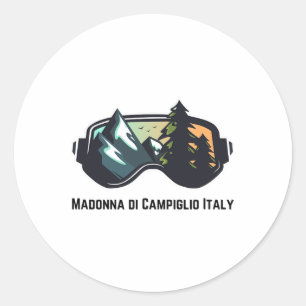 Ski Madonna Di Campiglio Italien Berg Skifahren T Runder Aufkleber