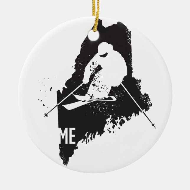 Ski Maine Keramikornament (Vorne)