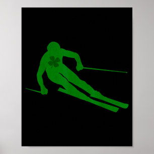 Ski Männer Frauen Kinder St. Patrick's Day Glück S Poster