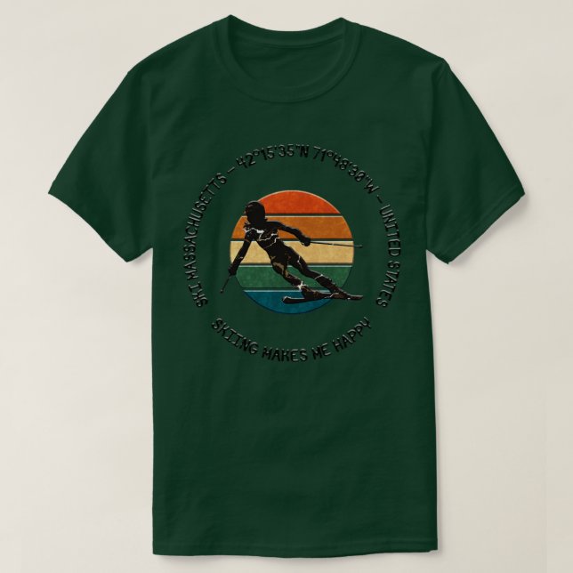 Ski-Massachusetts Die USA T-Shirt (Design vorne)