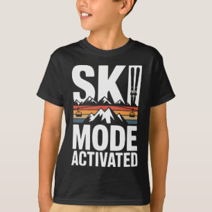 Ski-Modus Aktiviert Retro-Bergskifahren T-Shirt