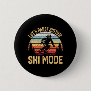 Ski-Modus-Pause-Taste des Lebens Retro-Skifahren Button