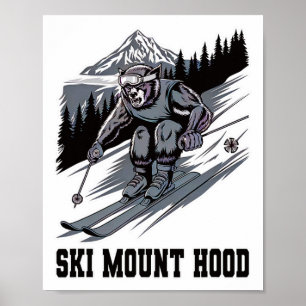 Ski-Monster rast den Mount Hood Oregon hinunter Wo Poster