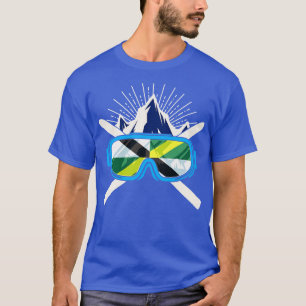 Ski Monterey California Flag Skifahrer Winter S T-Shirt