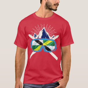 Ski Monterey California Flag Skifahrer Winter S T-Shirt