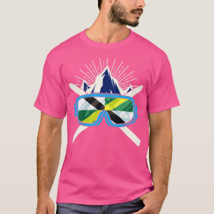 Ski Monterey California Flag Skifahrer Winter S T-Shirt