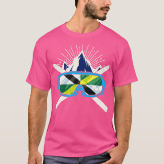 Ski Monterey California Flag Skifahrer Winter S T-Shirt