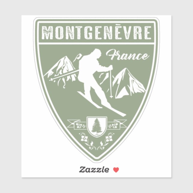 Ski Montgenevre Frankreich Aufkleber (Blatt)