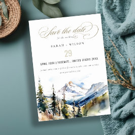 Ski Mountain Telluride Colorado Wasserfarbene Hoch Save The Date