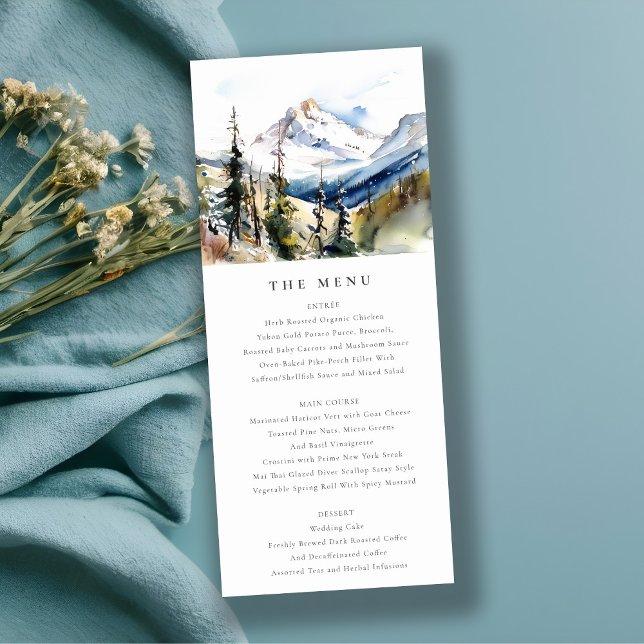 Ski Mountain Telluride Colorado Wedding Menu Card Einladung (Von Creator hochgeladen)